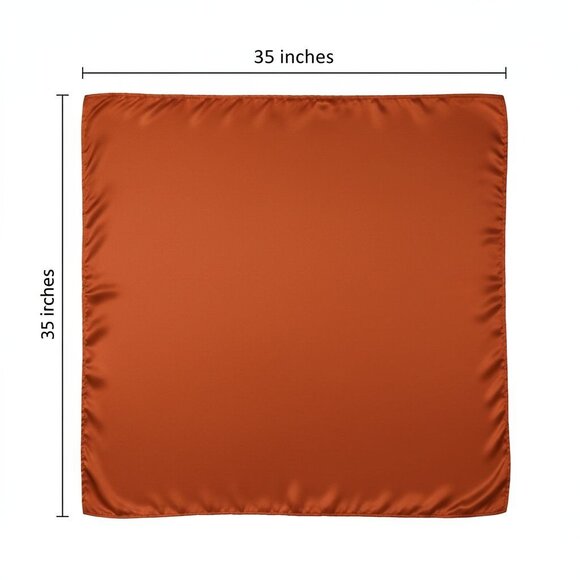 Rust Wild Rag Scarf 35x35 Satin Western Cowgirl Cowboy Bandana - Picture 3 of 10